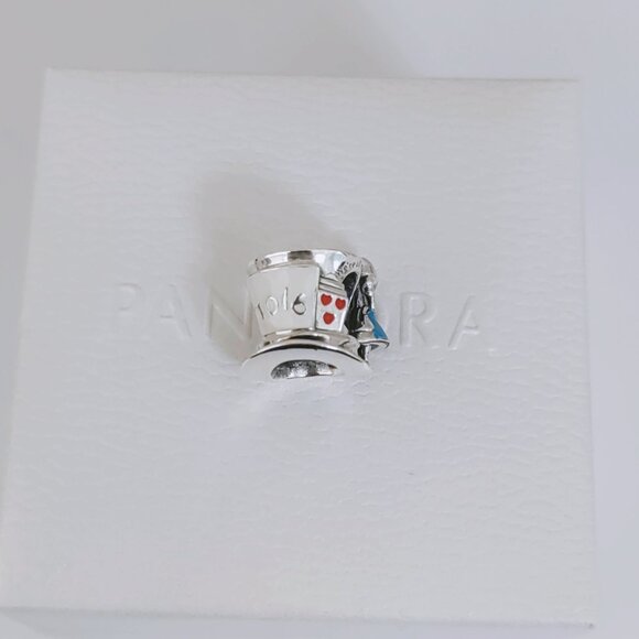 Pandora Alice in Wonderland & The Mad Hatter's Tea Party Charm Pendant with box - Picture 10 of 10